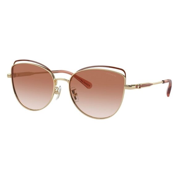 New COACH CR621 Gold Cat Eye HC7162 9005/13 Sunglasses Women - Picture 1 of 6